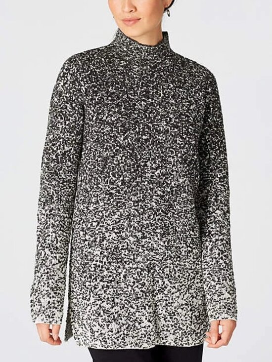 J. Jill Dresses & Skirts - J. Jill mock neck long sleeve speckled gradient ombré knit relaxed sweater dress